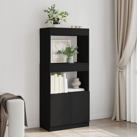 vidaXL Highboard Schwarz 63x33x140 cm Holzwerkstoff