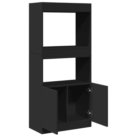 vidaXL Highboard Schwarz 63x33x140 cm Holzwerkstoff