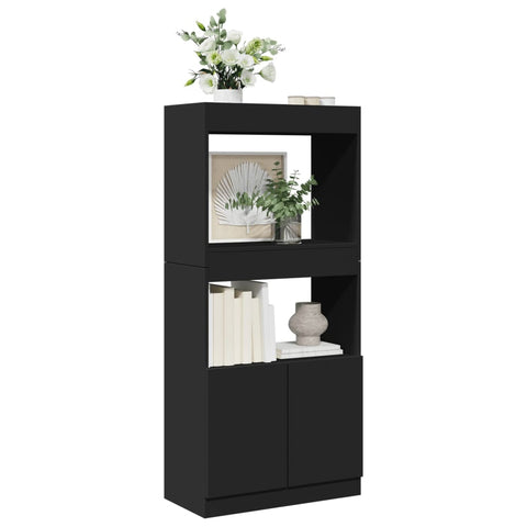 vidaXL Highboard Schwarz 63x33x140 cm Holzwerkstoff