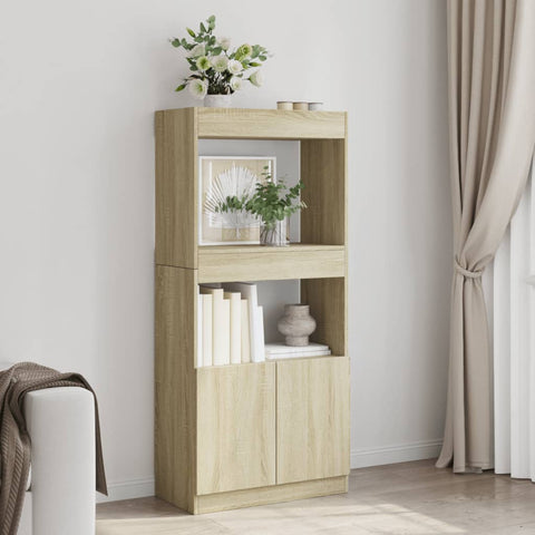 vidaXL Highboard Sonoma-Eiche 63x33x140 cm Holzwerkstoff