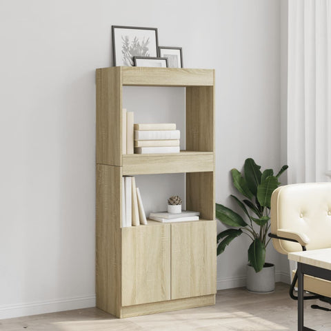 vidaXL Highboard Sonoma-Eiche 63x33x140 cm Holzwerkstoff