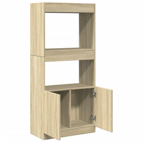 vidaXL Highboard Sonoma-Eiche 63x33x140 cm Holzwerkstoff