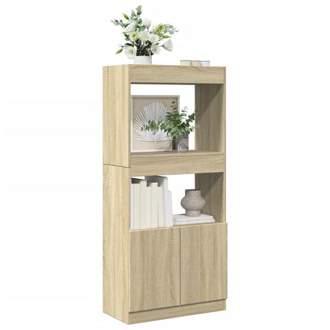 vidaXL Highboard Sonoma-Eiche 63x33x140 cm Holzwerkstoff