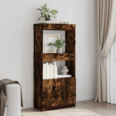 vidaXL Highboard Räuchereiche 63x33x140 cm Holzwerkstoff