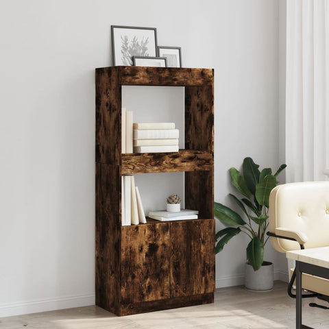 vidaXL Highboard Räuchereiche 63x33x140 cm Holzwerkstoff