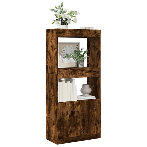 vidaXL Highboard Räuchereiche 63x33x140 cm Holzwerkstoff