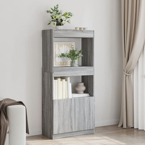 vidaXL Highboard Grau Sonoma 63x33x140 cm Holzwerkstoff