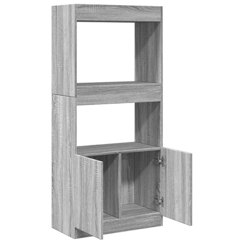 vidaXL Highboard Grau Sonoma 63x33x140 cm Holzwerkstoff