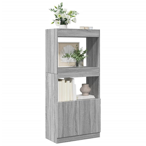 vidaXL Highboard Grau Sonoma 63x33x140 cm Holzwerkstoff