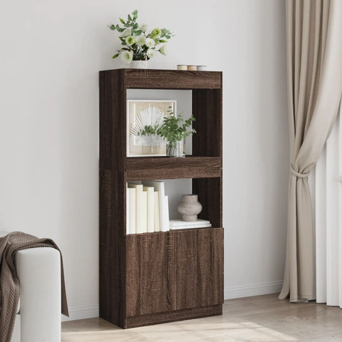 vidaXL Highboard Braun Eichen-Optik 63x33x140 cm Holzwerkstoff