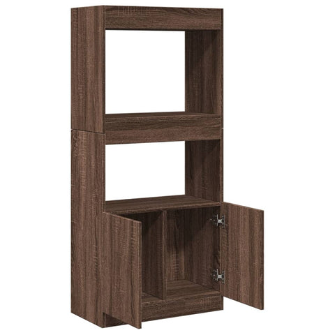 vidaXL Highboard Braun Eichen-Optik 63x33x140 cm Holzwerkstoff