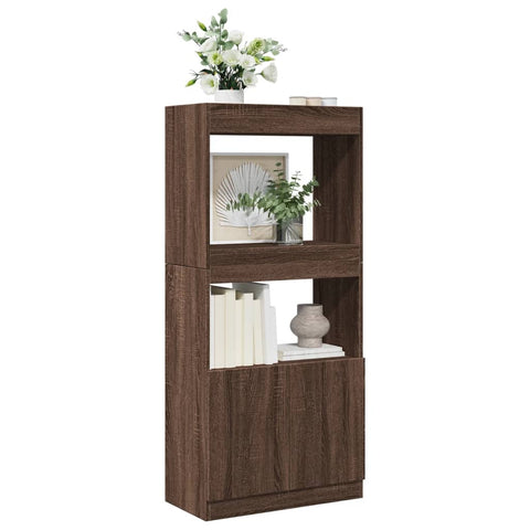 vidaXL Highboard Braun Eichen-Optik 63x33x140 cm Holzwerkstoff