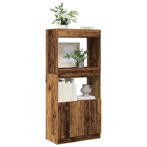 vidaXL Highboard Altholz-Optik 63x33x140 cm Holzwerkstoff