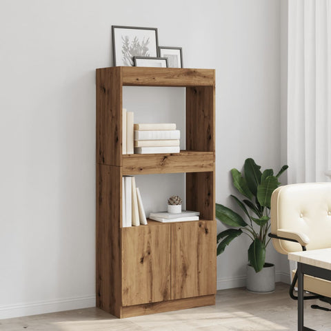 vidaXL Highboard Artisan-Eiche 63x33x140 cm Holzwerkstoff