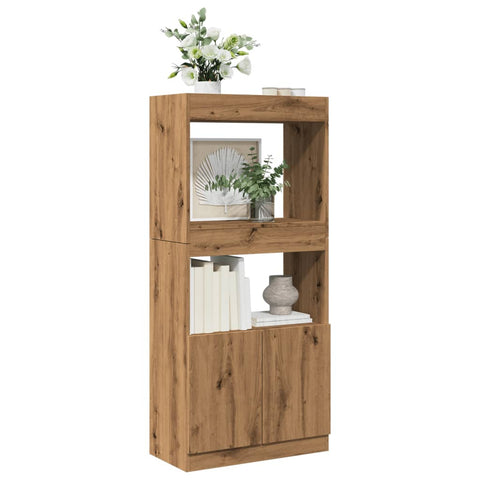 vidaXL Highboard Artisan-Eiche 63x33x140 cm Holzwerkstoff