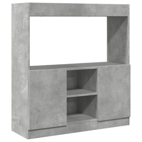 vidaXL Highboard Betongrau 92x33x100 cm Holzwerkstoff