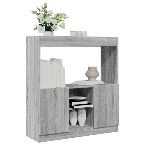 vidaXL Highboard Grau Sonoma 92x33x100 cm Holzwerkstoff