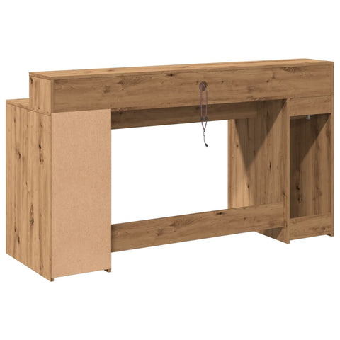 vidaXL LED-Schreibtisch Artisan-Eiche 160x55x91 Holzwerkstoff