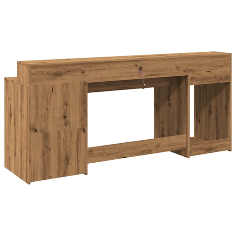 vidaXL LED-Schreibtisch Artisan-Eiche 200x55x91 Holzwerkstoff