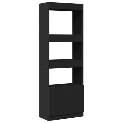 vidaXL Highboard 63x33x180 cm Schwarz Holzwerkstoff