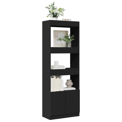 vidaXL Highboard 63x33x180 cm Schwarz Holzwerkstoff