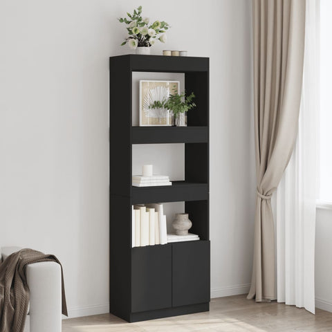 vidaXL Highboard 63x33x180 cm Schwarz Holzwerkstoff