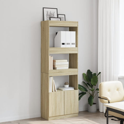 vidaXL Highboard 63x33x180 cm Sonoma-Eiche Holzwerkstoff