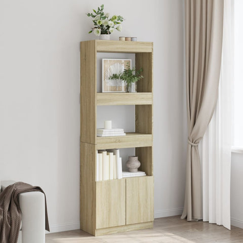 vidaXL Highboard 63x33x180 cm Sonoma-Eiche Holzwerkstoff