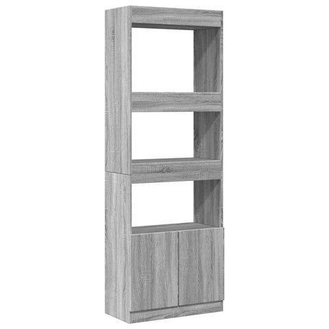 vidaXL Highboard 63x33x180 cm Grau Sonoma Holzwerkstoff