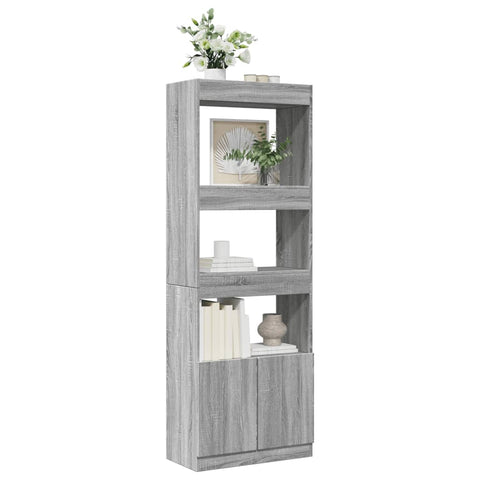 vidaXL Highboard 63x33x180 cm Grau Sonoma Holzwerkstoff