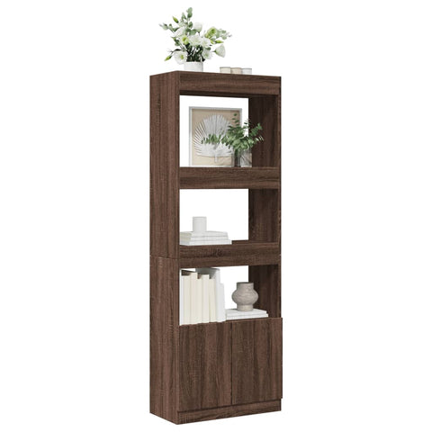 vidaXL Highboard 63x33x180 cm Braun Eichen-Optik Holzwerkstoff