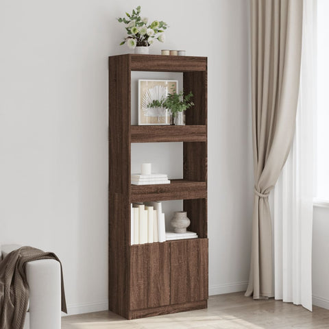 vidaXL Highboard 63x33x180 cm Braun Eichen-Optik Holzwerkstoff