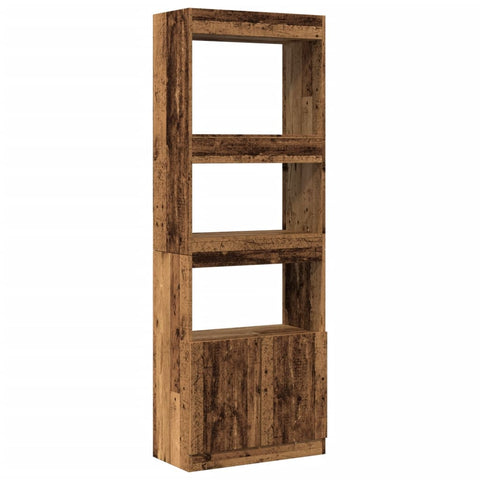 vidaXL Highboard Altholz-Optik 63x33x180 cm Holzwerkstoff