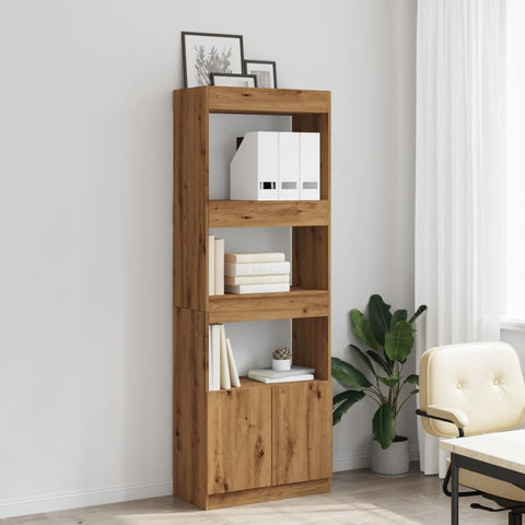 vidaXL Highboard Artisan-Eiche 63x33x180 cm Holzwerkstoff