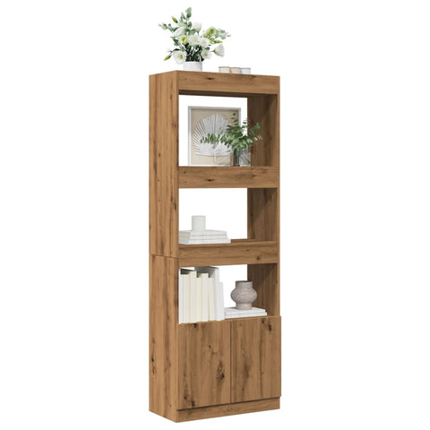 vidaXL Highboard Artisan-Eiche 63x33x180 cm Holzwerkstoff