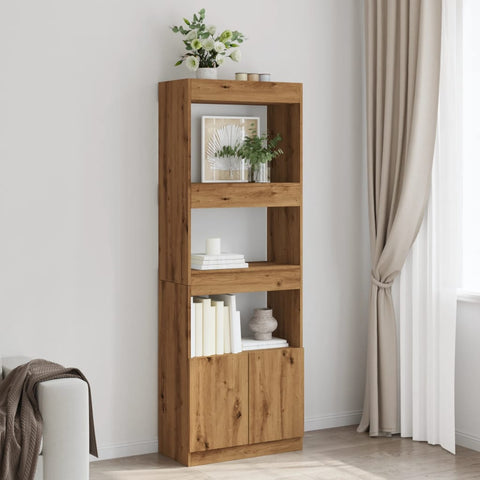 vidaXL Highboard Artisan-Eiche 63x33x180 cm Holzwerkstoff