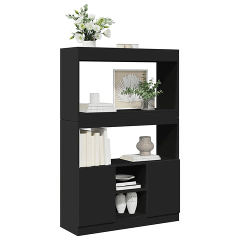 vidaXL Highboard Schwarz 92x33x140 cm Holzwerkstoff