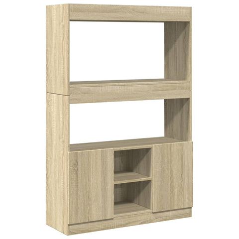 vidaXL Highboard Sonoma-Eiche 92x33x140 cm Holzwerkstoff