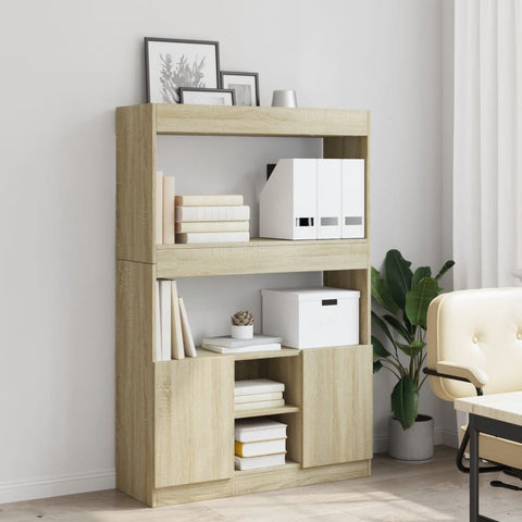 vidaXL Highboard Sonoma-Eiche 92x33x140 cm Holzwerkstoff