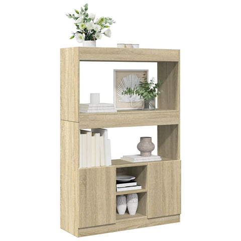 vidaXL Highboard Sonoma-Eiche 92x33x140 cm Holzwerkstoff