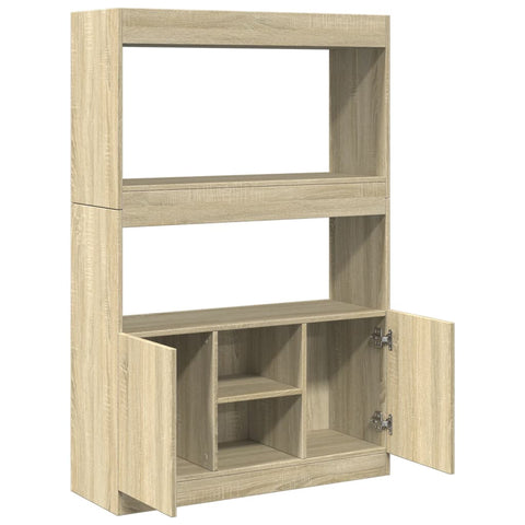 vidaXL Highboard Sonoma-Eiche 92x33x140 cm Holzwerkstoff