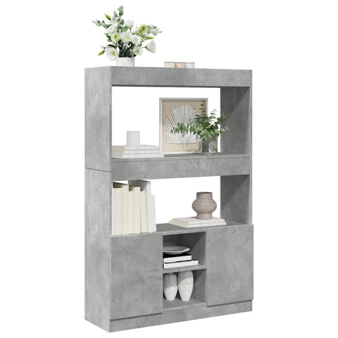 vidaXL Highboard Betongrau 92x33x140 cm Holzwerkstoff