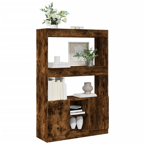 vidaXL Highboard Räuchereiche 92x33x140 cm Holzwerkstoff