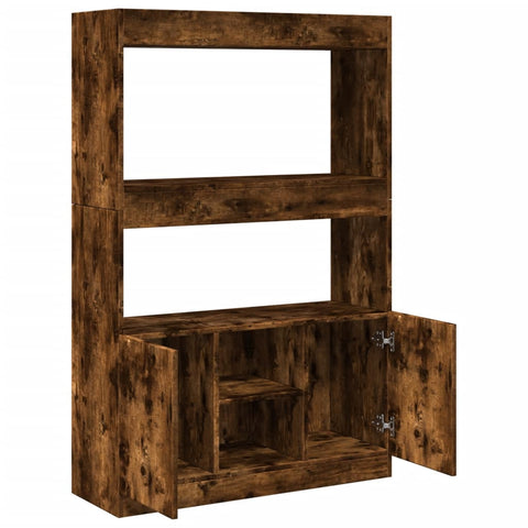 vidaXL Highboard Räuchereiche 92x33x140 cm Holzwerkstoff