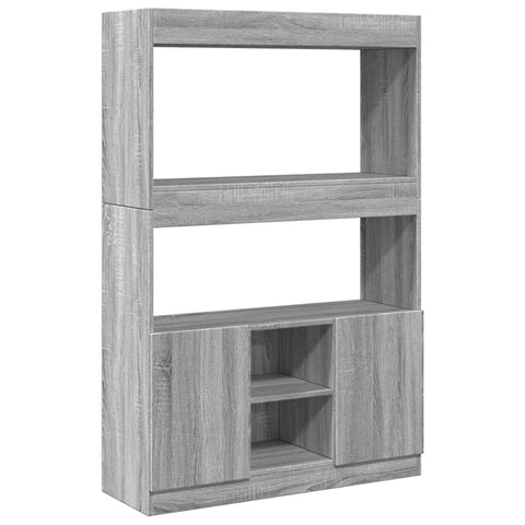 vidaXL Highboard Grau Sonoma 92x33x140 cm Holzwerkstoff