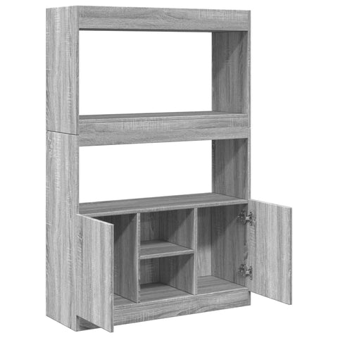 vidaXL Highboard Grau Sonoma 92x33x140 cm Holzwerkstoff