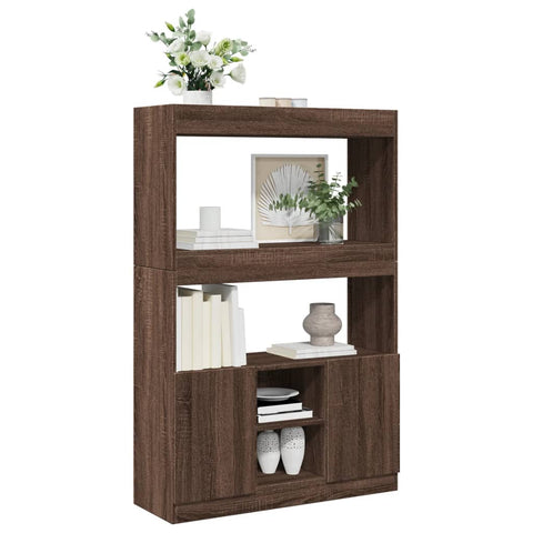 vidaXL Highboard Braun Eichen-Optik 92x33x140 cm Holzwerkstoff