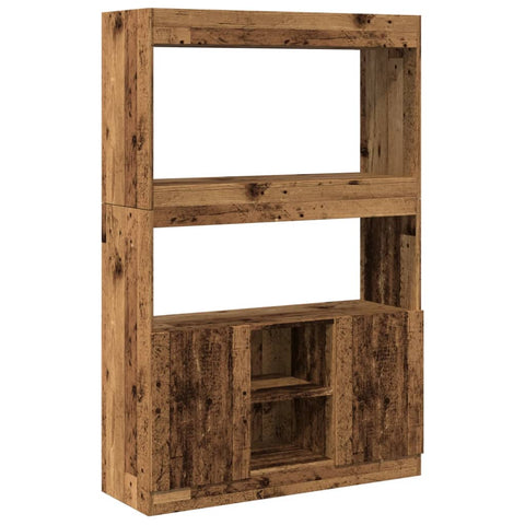 vidaXL Highboard Altholz-Optik 92x33x140 cm Holzwerkstoff