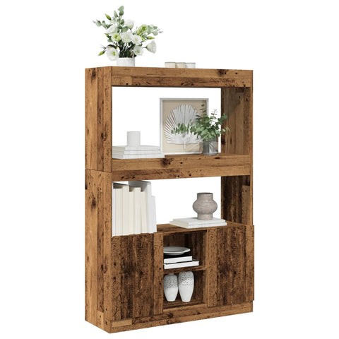 vidaXL Highboard Altholz-Optik 92x33x140 cm Holzwerkstoff