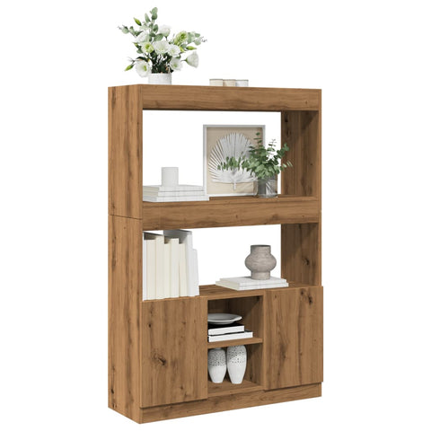 vidaXL Highboard Artisan-Eiche 92x33x140 cm Holzwerkstoff